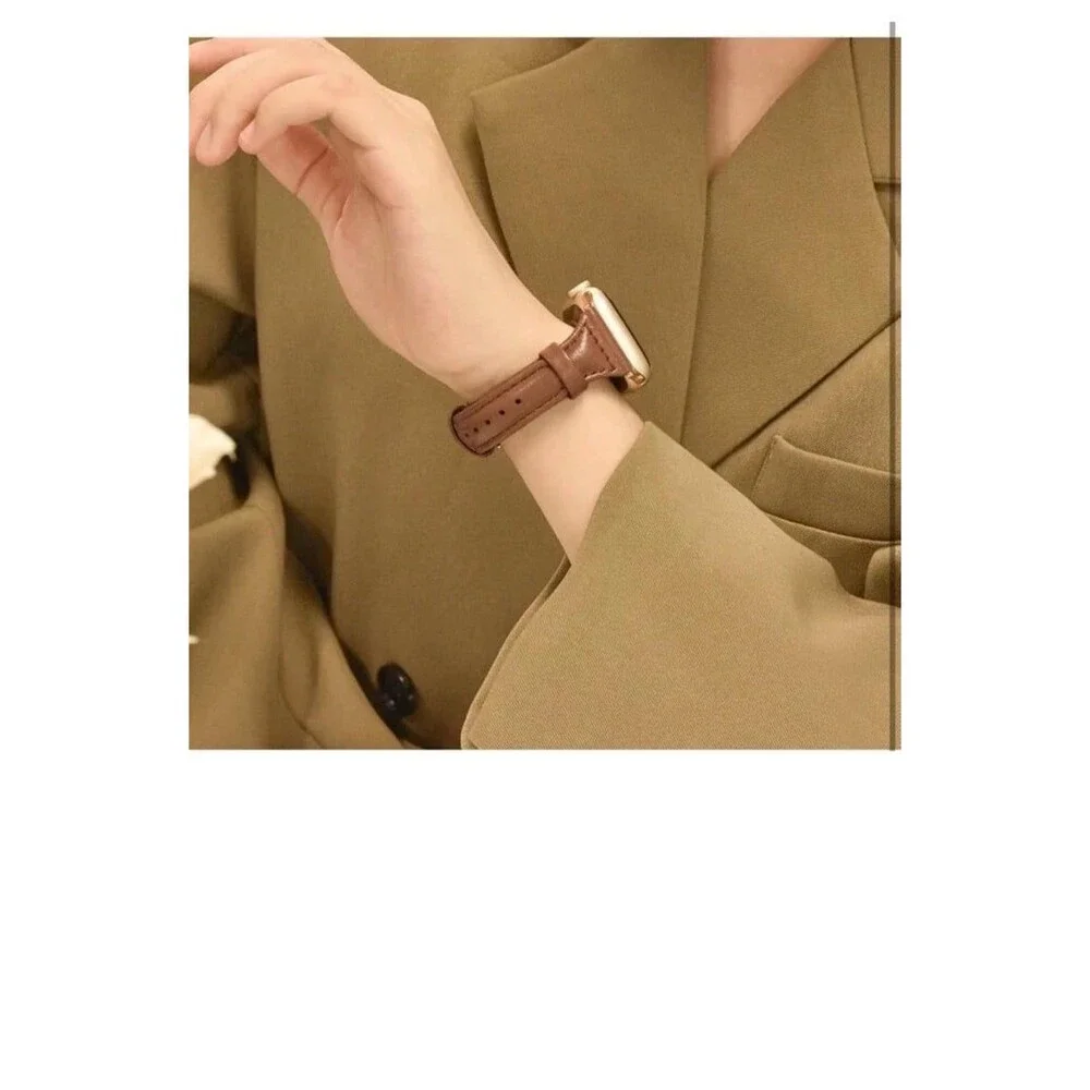 38/42mm Genuine Oiled Leather Watch Band Strap Apple iWatch Series 6 5 4 3 2 1SE